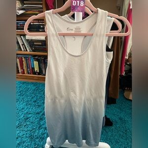 ZYIA Active Women's Blue Ombre Racer Seamless Back Matte Tank Top